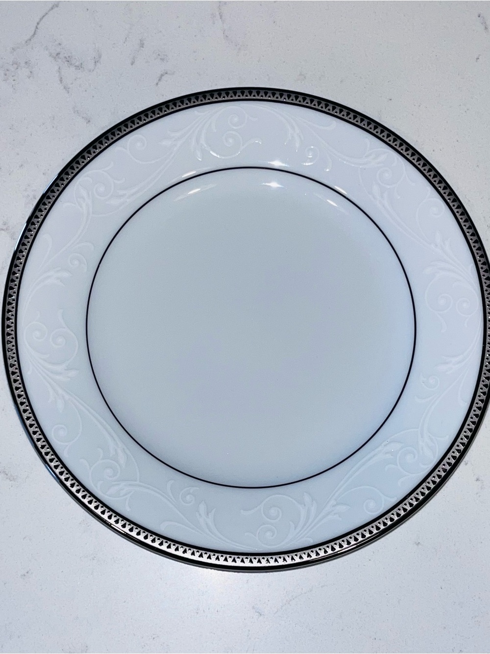 Noritake Regina Platinum 4324
Porcelain Salad, Dessert Plate
8" Platium Trimmed